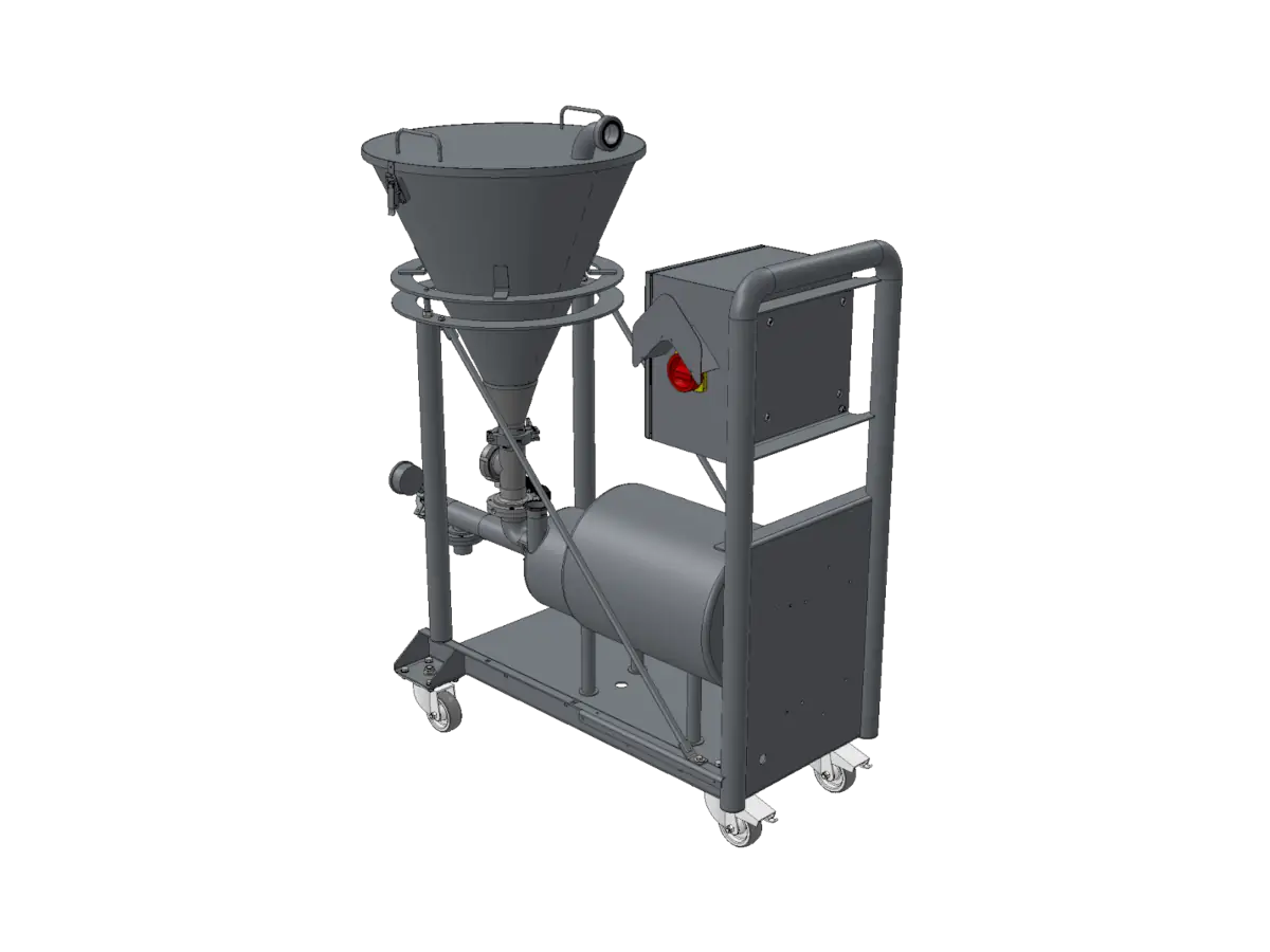 Mélangeur à poudre - Vue latérale